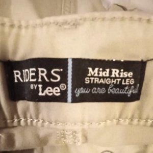 Riders by Lee Mid Rise Straight Leg Khaki Pants
